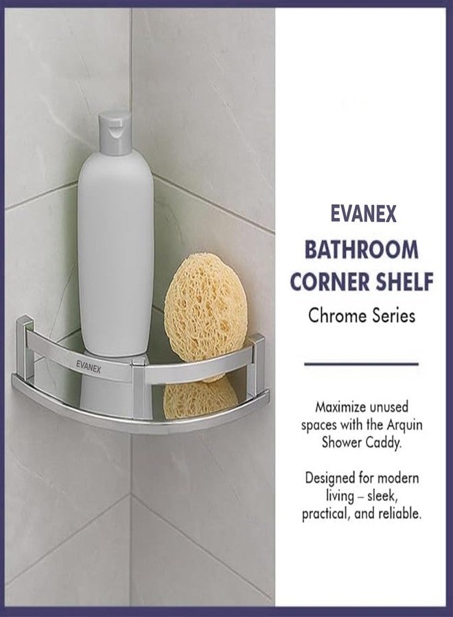 EVANEX Bathroom Corner Shelf | 12x12 Inch 304 Stainless Steel Wall-Mounted Organizer | Rustproof Bathroom Storage Rack | Corner Shelf for Toiletries, Towels & Bathroom Accessories - Image 3